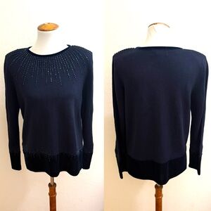 Alfred Dunner Navy Blue Sweater